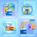 Mobile Crypto Wallet Cryptocurrency Money Transfer