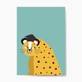 Cute cheetah wearing a graduation hat vector