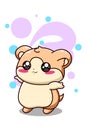 Cute and happy cheerful hamster cartoon illustration