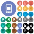 Mobile data storage round flat multi colored icons Royalty Free Stock Photo
