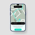 Mobile delivery tracking interface with route map and driver contact Royalty Free Stock Photo