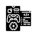 mobile development game glyph icon vector illustration Royalty Free Stock Photo