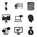Mobile development icons set, simple style Royalty Free Stock Photo