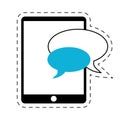 Mobile device chat dialog cut line Royalty Free Stock Photo