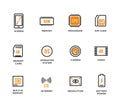 Mobile Device Components Vector Icon Set