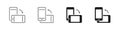 Mobile Device Flip Action Line and Solid Icon Set. Smartphone Screen Rotation With Arrows Indicating Motion, Navigation Royalty Free Stock Photo