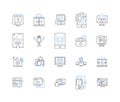 Mobile device line icons collection. Smartph, Tablet, Phablet, iPh, Android, iPad, Blackberry vector and linear