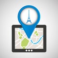 Mobile device paris gps map