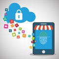 Mobile device password store online cloud secure Royalty Free Stock Photo