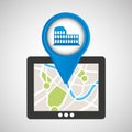 Mobile device rome gps map Royalty Free Stock Photo