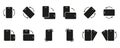 Mobile Device Screen Rotation Solid Icon Set. Smartphone Orientation Adjustment With Arrows Representing Motion Royalty Free Stock Photo