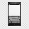 Mobile Device Smartphone With Keyboard - Isolated On Transparent