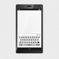 Mobile Device Smartphone With Keyboard - Isolated On Transparent