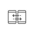 Mobile device synchronization line icon