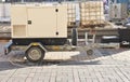 Mobile Diesel Backup Generator with Fuel Tanks Outdoor.