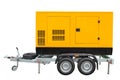 Mobile diesel generator for emergency electric power isolated on white background with clipping path