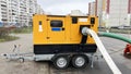 Mobile diesel generator for pumping water from flooded areas