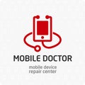 Mobile doctor logo template.