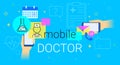 Mobile doctor and medicine research results on smartphone concept illustration