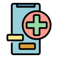 Mobile doctor service icon color outline vector Royalty Free Stock Photo