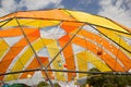 Mobile dome decoration design. A Geodesic Dome Tents. A hemispherical thin-shell structure lattice-shell based on a