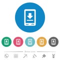 Mobile download flat round icons