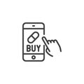 Mobile drugstore line icon Royalty Free Stock Photo