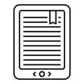 Mobile ebook icon, outline style