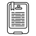 Mobile ebook icon outline vector. Online education