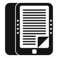 Mobile ebook icon simple vector. Online education