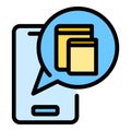 Mobile ebook icon vector flat