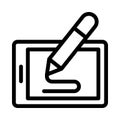 Mobile edit vector thin line icon Royalty Free Stock Photo