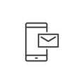 Mobile email outline icon