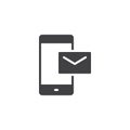 Mobile email vector icon