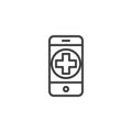 Mobile emergency call line icon