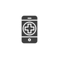 Mobile emergency call vector icon