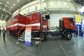 Mobile emergency control room presented on stand, made in Ukraine. Kyiv, Ukraine