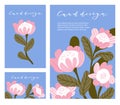 Exotic floral card design with place for your text. Vector illustration with african rose - protea in hand-drawn style Royalty Free Stock Photo