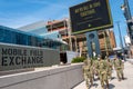 Mobile field exchange in front of the Javits Center in New York City