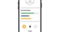 Mobile Finance App Interface with Budget Tracking and Cryptocurrency Options Royalty Free Stock Photo