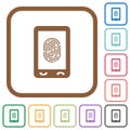 Mobile fingerprint identification simple icons