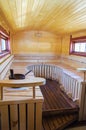 Mobile finnish sauna interior Royalty Free Stock Photo