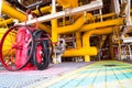 Mobile fire hydrant positioned on the drilling rig in case of emergency Royalty Free Stock Photo