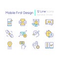 Mobile first design RGB color icons set