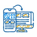 mobile first design seo icon doodle illustration