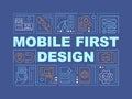 Mobile first design word concepts dark blue banner