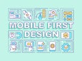 Mobile first design word concepts turquoise banner