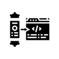 mobile-first indexing seo glyph icon vector illustration
