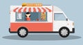 Mobile food car. Vector Royalty Free Stock Photo