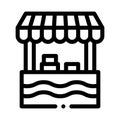 Mobile food stall icon vector outline illustration